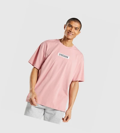 Gymshark Central Oversized Miesten T Paidat Pinkki | RUYEDW078