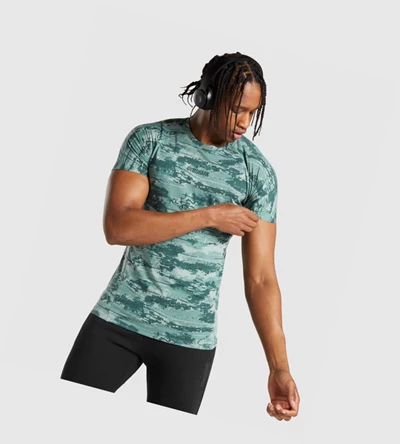 Gymshark Chalk Miesten T Paidat Vaaleanvihreä | MANFZI725
