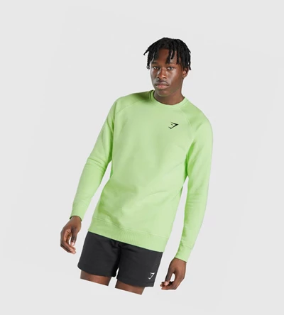 Gymshark Crest Sweatshirt Miesten Vaatteet Vihreä | AWNYFU379