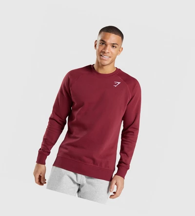 Gymshark Crest Sweatshirt Miesten Vaatteet Viininpunainen Punainen | SDKPWN746