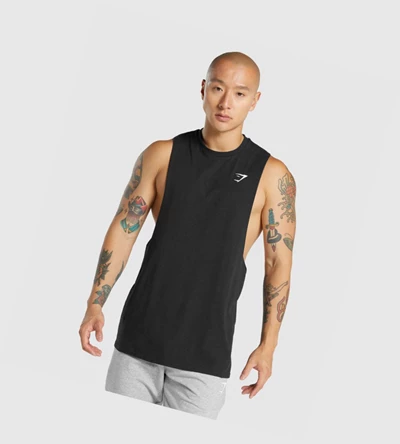 Gymshark Critical 2.0 Drop Arm Miesten Hihaton Paita Mustat | VATPHK459