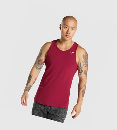 Gymshark Critical 2.0 Miesten Hihaton Paita Viininpunainen | DUVTPN698