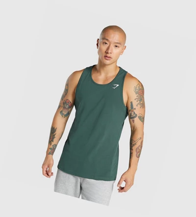 Gymshark Critical 2.0 Miesten Hihaton Paita Tummanvihreä | FEHWMK857