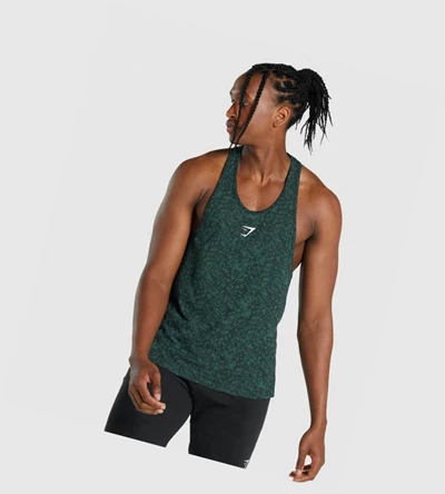 Gymshark Critical 2.0 Miesten Hihaton Paita Tummanvihreä | MFYURN187