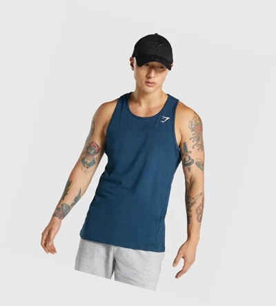 Gymshark Critical 2.0 Miesten Hihaton Paita Laivastonsininen | PMEFWZ467