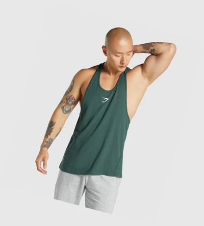 Gymshark Critical 2.0 Miesten Hihaton Paita Tummanvihreä | USDZMA168