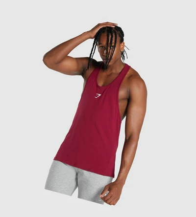 Gymshark Critical 2.0 Miesten Hihaton Paita Viininpunainen | WZDQFP530