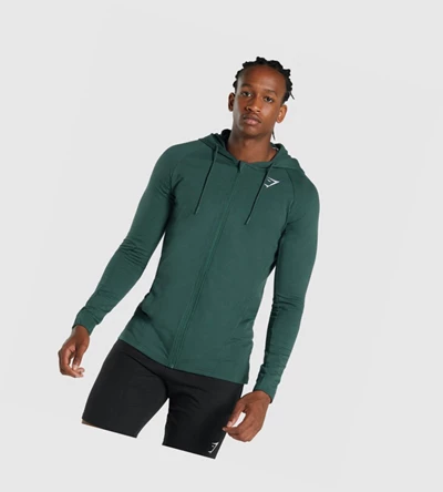 Gymshark Critical 2.0 Zip Up Miesten Vaatteet Tummanvihreä | QITROV248