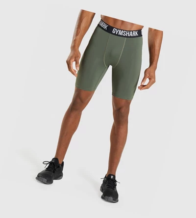 Gymshark Element Baselayer Miesten Shortsit Oliivinvihreä | NPEUCO841
