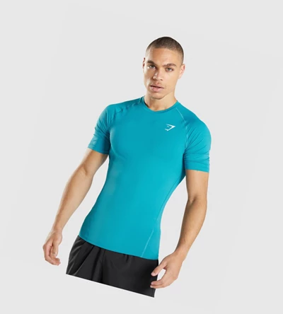 Gymshark Element Baselayer Miesten T Paidat Sininen | DPJRCO158