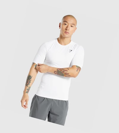 Gymshark Element Baselayer Miesten T Paidat Valkoinen | IPVWJA905