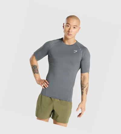 Gymshark Element Baselayer Miesten T Paidat Harmaat | OGSYBN594