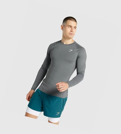 Gymshark Element Baselayer Miesten T Paidat Harmaat | RAZWQN852