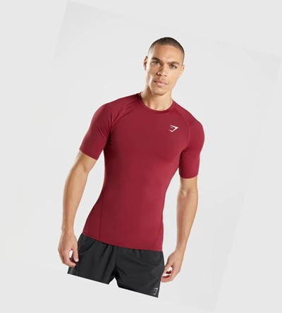 Gymshark Element Baselayer Miesten T Paidat Viininpunainen | WMBTAI137