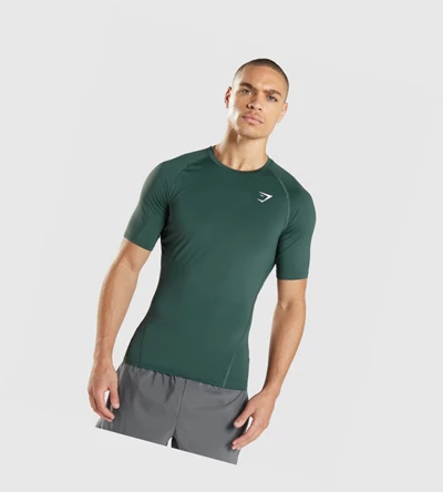Gymshark Element Baselayer Miesten T Paidat Tummanvihreä | YKMSPX530