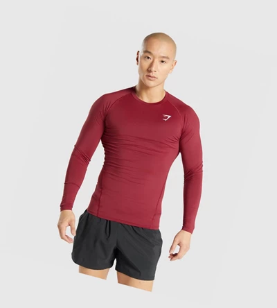Gymshark Element Baselayer Miesten T Paidat Viininpunainen | ZUPQHL896