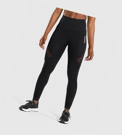 Gymshark Energy Seamless High Waisted Naisten Leggingsit Mustat | TFCENM281