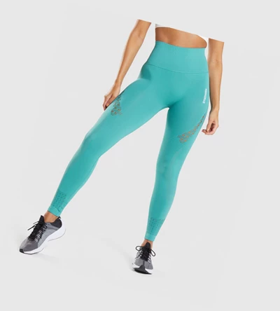 Gymshark Energy Seamless High Waisted Naisten Leggingsit Turkoosi | VTRSNL804
