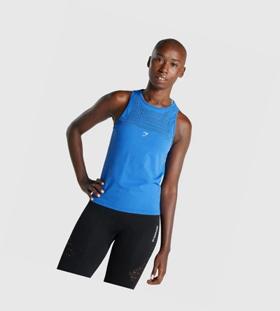 Gymshark Energy Seamless Loose Naisten Hihaton Paita Sininen | FOLTAC361
