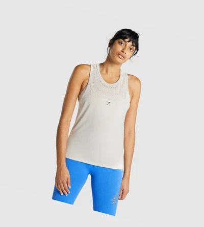 Gymshark Energy Seamless Loose Naisten Hihaton Paita Kerma | VWDPKO193