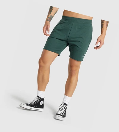 Gymshark Essential 7ﾔ Miesten Shortsit Tummanvihreä | ZBNCPX963