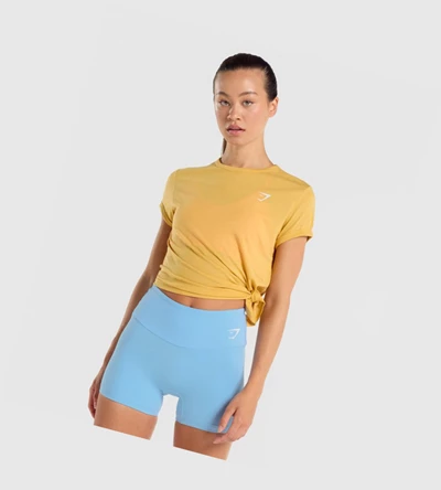 Gymshark Essential Naisten T Paidat Keltainen | PSOWBM408