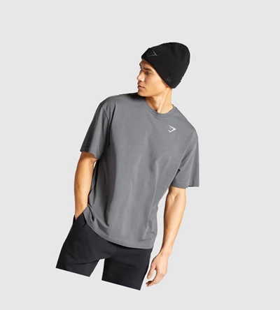Gymshark Essential Oversized Miesten T Paidat Harmaat | TLSGYV597