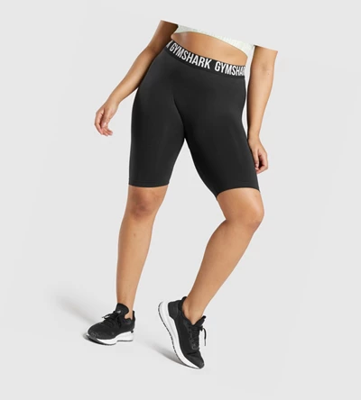 Gymshark Fit Seamless Cycling Naisten Shortsit Mustat | UIVXMR738