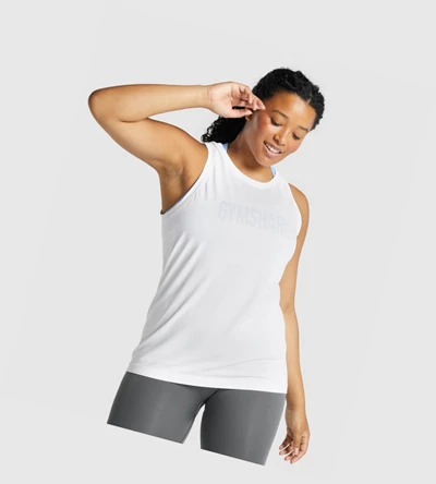 Gymshark Fit Seamless Loose Naisten Hihaton Paita Valkoinen | MGLESB206
