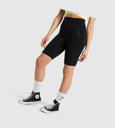 Gymshark Flex Cycling Naisten Shortsit Mustat Harmaat | SUIDPO315