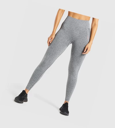 Gymshark Flex High Waisted Naisten Leggingsit Harmaat Pinkki | YOUFHG302