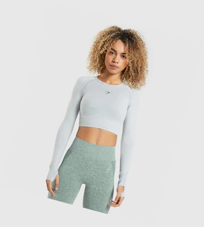 Gymshark Flex Sports Crop Top Naisten Puserot Vaaleanharmaat | WREZAS124