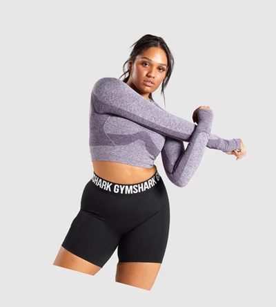 Gymshark Flex Sports Crop Top Naisten T Paidat Violetit | FMIVDU894