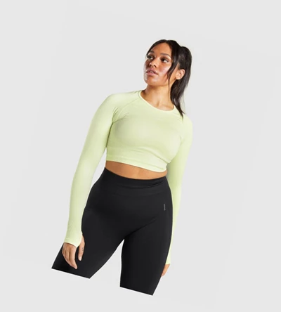 Gymshark Flex Sports Crop Top Naisten T Paidat Vaaleanvihreä | XFVRBT175