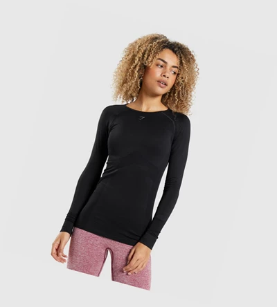 Gymshark Flex Top Naisten T Paidat Mustat | EZFVHW879