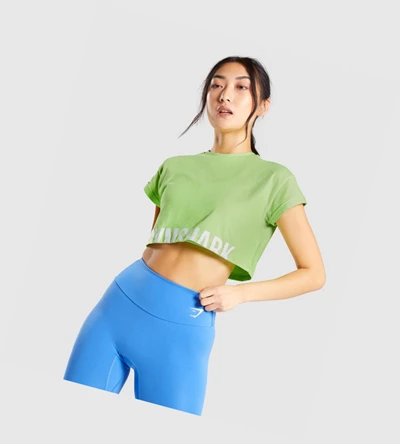 Gymshark Fraction Crop Top Naisten Puserot Vihreä | OJXCIL567