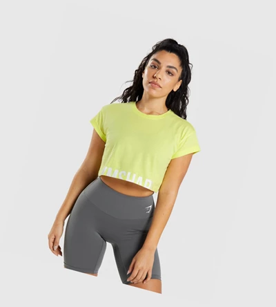 Gymshark Fraction Crop Top Naisten Puserot Vihreä | XMQWGN049
