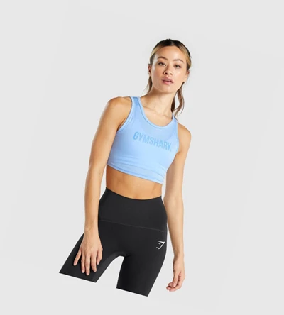 Gymshark GS Power Crop Top Naisten Puserot Sininen | NIWBVK705