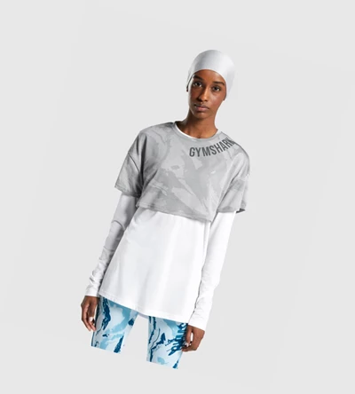 Gymshark GS Power Crop Top Naisten T Paidat Harmaat | NTEDUX956