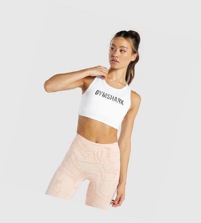Gymshark GS Power Crop Top Naisten T Paidat Valkoinen | RANJDW471