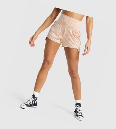 Gymshark GS Power Jacquard Naisten Shortsit Vaaleanpinkki | JBIYDE706