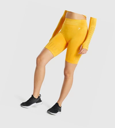 Gymshark Glow Seamless Naisten Shortsit Keltainen | OEPVRQ890