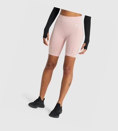 Gymshark Glow Seamless Naisten Shortsit Vaaleanpinkki | VNCTIQ873