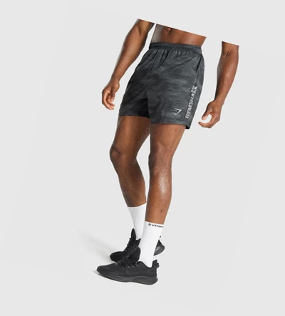 Gymshark Graafinen Urheilu Miesten Shortsit Mustat | GUFNBA106