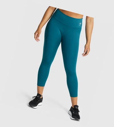 Gymshark Koulutus 7/8 High Waisted Naisten Leggingsit Turkoosi | LWGMCF791