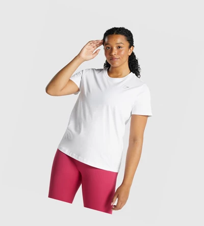 Gymshark Koulutus Basic Naisten T Paidat Valkoinen | YMGVBO941