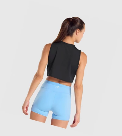 Gymshark Koulutus Crop Naisten Hihaton Paita Mustat | LKZBQX745