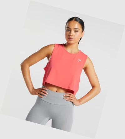 Gymshark Koulutus Crop Naisten Hihaton Paita Pinkki | NZIPRL584