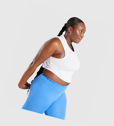 Gymshark Koulutus Crop Naisten Hihaton Paita Valkoinen | ZOIPUR041