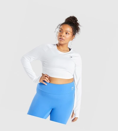 Gymshark Koulutus Crop Top Naisten Puserot Valkoinen | BURFPY630